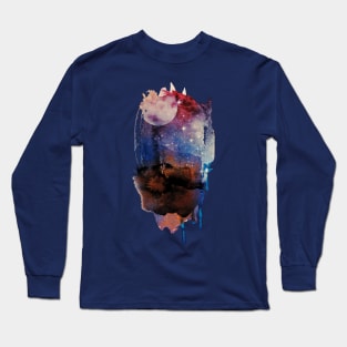 Abstract Watercolour: Moonlit night Long Sleeve T-Shirt